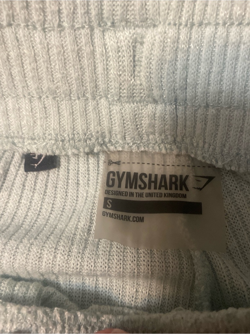 Gymshark womans Light Bluish green Ribbed  chill pants - Small